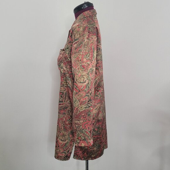 Victoria's Secret 90's Intimates Sleep Lounge Night Shirt Paisley Satin Size Sm - Picture 5 of 12